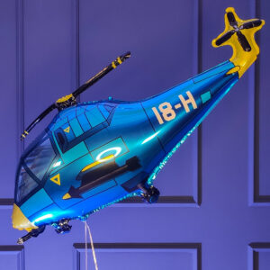 Фольгированная фигура вертолет синий