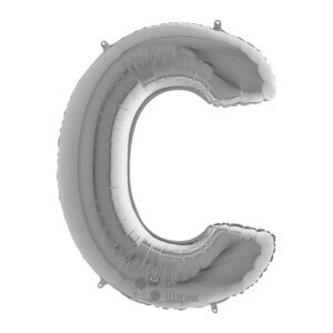 Фольгированная серебряная буква C
