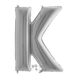 Фольгированная серебряная буква K