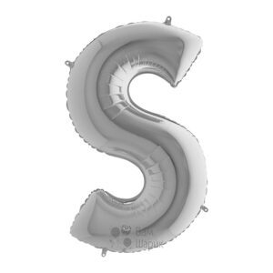 Фольгированная серебряная буква S