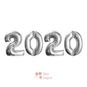 Фольгированные цифры серебряные 2020