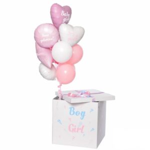 Композиция для девочки в белой коробке с надписью BOY & GIRL