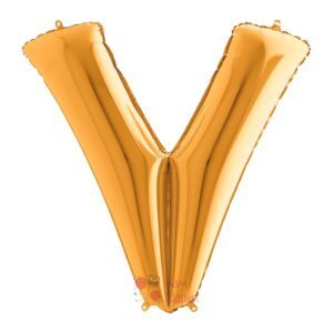 Фольгированная золотая буква V