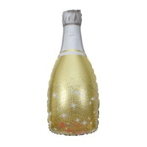 Фольгированная фигура золотая бутылка шампанского