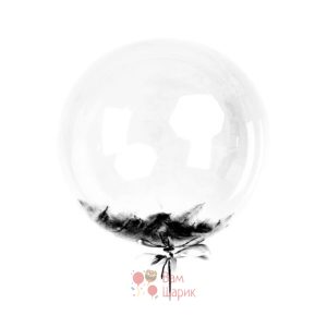 Кристальный шар Bubbles с черными перьями