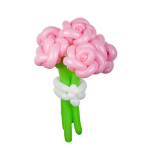 Цветы из шаров - розовые розы - 1 шт.