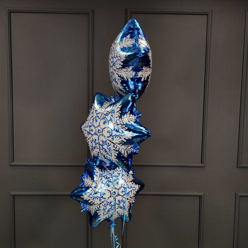 Фольгированная фигура снежинка синяя