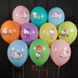 Облако разноцветных шаров Hello Kitty