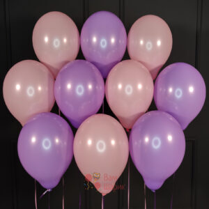 Воздушные розовые и фиолетовые шары