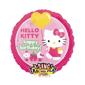 Поющий фольгированный шар Hello Kitty