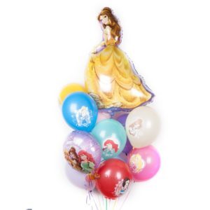 Композиция из разноцветных шаров с Принцессами