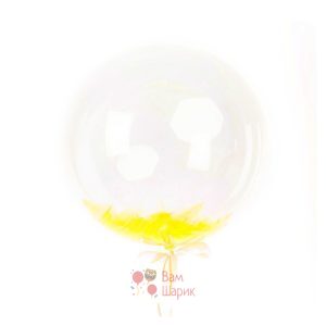 Кристальный шар Bubbles с желтыми перьями